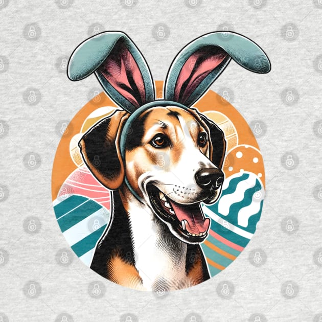 American Foxhound with Bunny Ears Celebrates Easter by ArtRUs